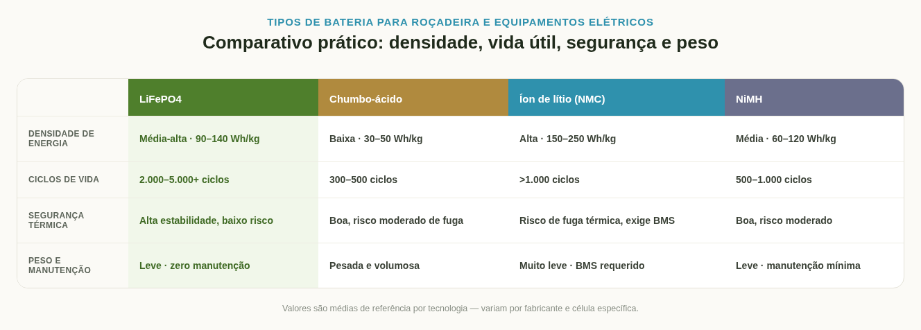 Roçadeira a Bateria: Qual Tipo de Bateria Escolher?